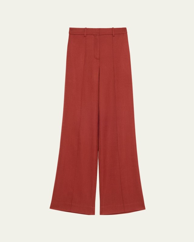 Wyatt Stretch Canvas Wide-Leg Pants